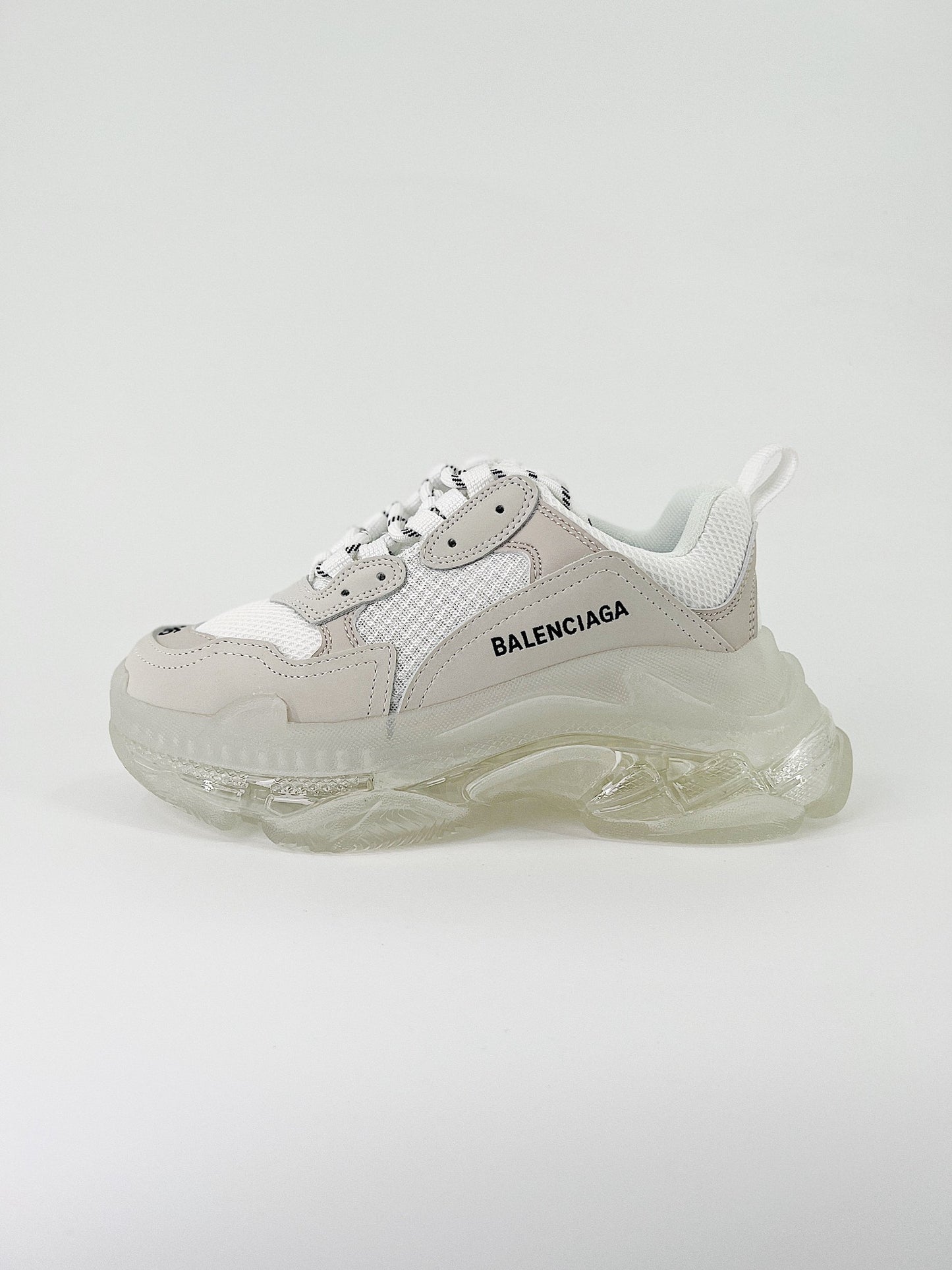 Balenciaga Triple S Clear Sole White Beige