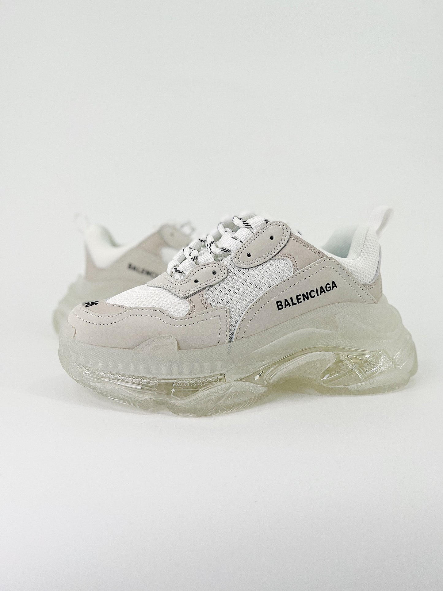 Balenciaga Triple S Clear Sole White Beige