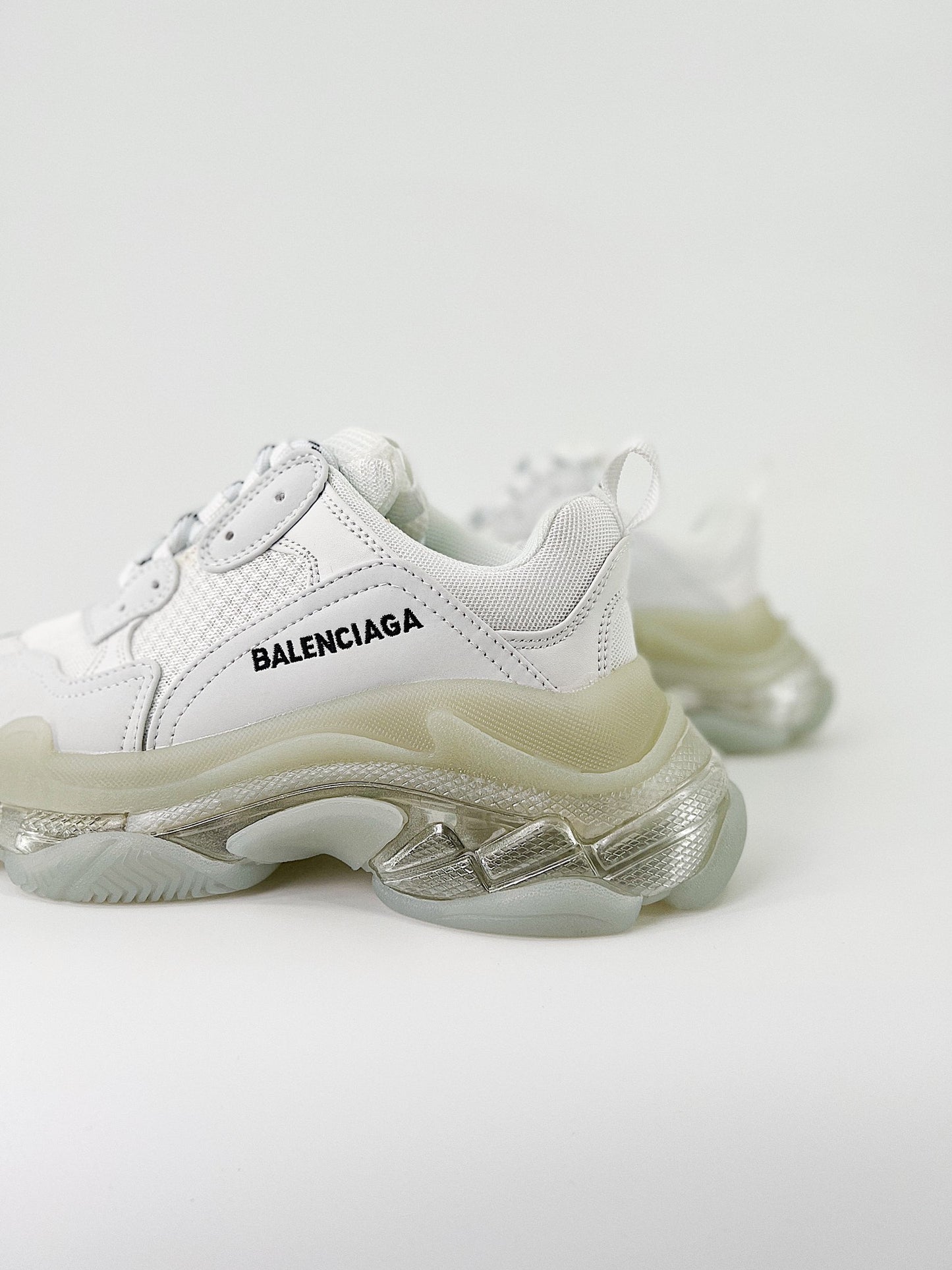 Balenciaga Triple S Clear Sole Białe Złoto 