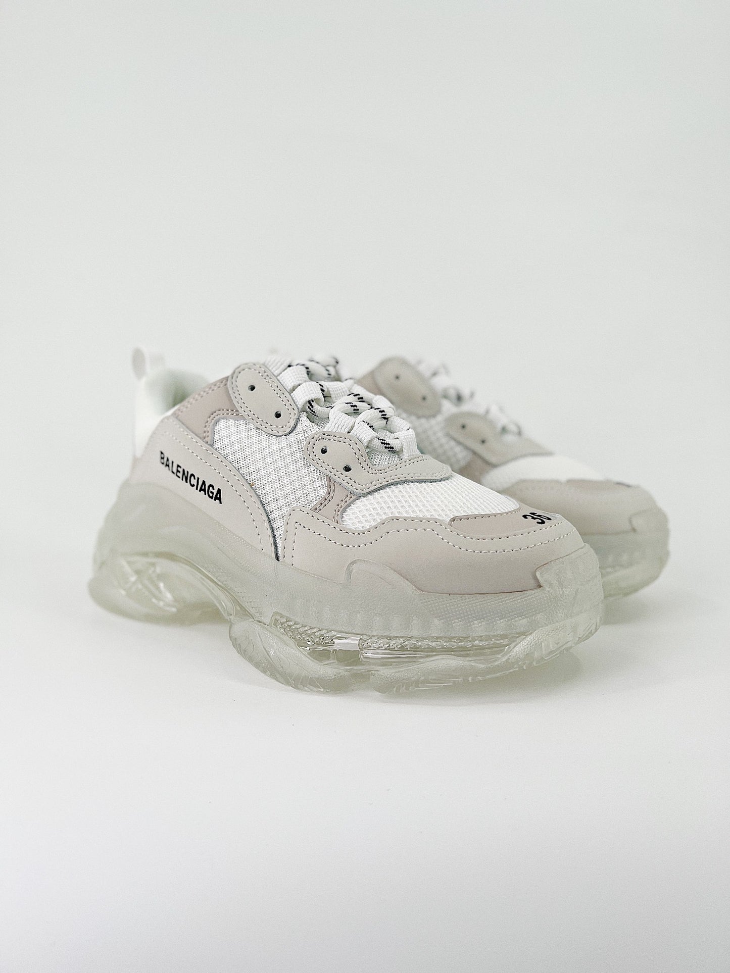 Balenciaga Triple S Clear Sole White Beige