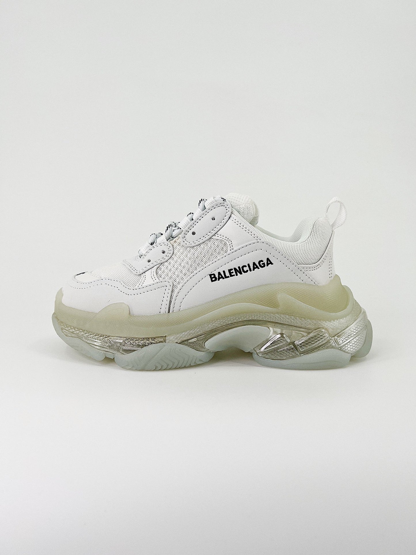 Balenciaga Triple S Clear Sole Białe Złoto 