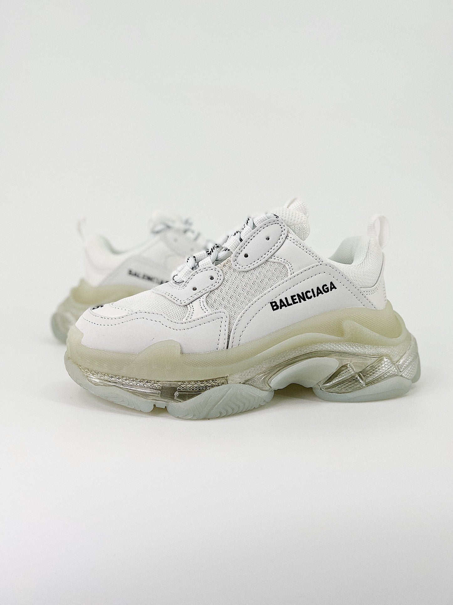 Balenciaga Triple S Clear Sole Białe Złoto 