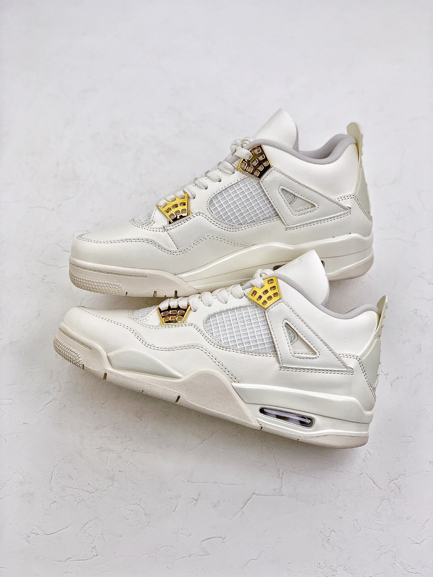 Nike Air Jordan 4 Retro Biały Złoty 